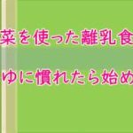 【京都市公式】離乳食の作り方【スタート編】野菜を使った離乳食