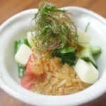 なめたけアレンジ、なめたけと夏野菜のサラダ風のレシピ＆作り方、簡単酒の肴