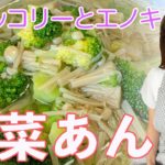 エノキとブロッコリーの野菜あんかけ♪初心者さん向け料理レシピ動画＊ローカロリー食材でダイエット！【cooking】簡単便利な作り置き＜JAPAN＞