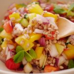 もち麦のと夏野菜の彩りサラダ （レシピの一部）