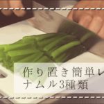 [vlog]一人暮らし女子の超簡単作り置き副菜レシピ〜3種類のナムル〜