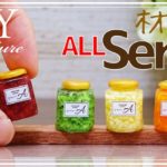 100均DIY! 樹脂粘土・UVレジン ミニチュアフード作り方 フェイクスイーツ/フード   果実たっぷりの4種のジャム瓶　DIY Miniature 4 types of jam jars