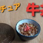 《ミニチュアフード》牛丼の作り方! How to make a miniature beef bowl