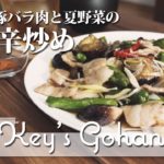 #034 厚切り豚バラ肉と夏野菜のピリ辛炒め 夏野菜 簡単レシピ 作り方