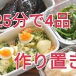 【レシピ・作り置き・副菜・お弁当おかず】25分で作り置き4品