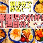 幼稚園児のお弁当1週間！レンチン、冷凍を駆使して朝10分仕上げ！