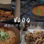 VLOG 東京自宅で韓国料理を食べまくる|簡単レシピ!辛ラーメンの冷麺、ブルコギ、イカ炒め、キムチチゲ