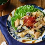 肉なしメインおかず。なすと厚揚げのみそ照り焼き