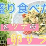 【豆苗活用レシピ】副菜にしておくのもったいない めちゃウマ 豆苗とツナの卵サラダ