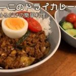 【簡単レシピ】ズッキーニのドライカレー/時短/料理/カレー/夏野菜カレー/主婦/日常/猫/可愛い/アメショ