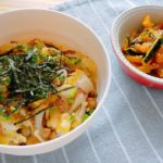 [ 1人前 612 kcal ] なめこの卵とじ丼定食の作り方！南瓜きんぴらを添えて。[ 2人分 ][ Japanese home cooking ][ 2020/09/30 ]