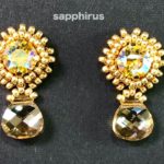 【ビーズステッチ】簡単レシピ　スワロフスキーがメインのスタッドピアス☆作り方　How to make stud earrings. Bead Weaving. Beaded earrings.