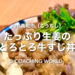 高知市 旅情報 × たっぷり生姜のとろとろ牛すじ丼【レシピ#01】