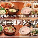 【一週間献立#1】平日5日間の野菜をたっぷり使った夜ごはん献立/毎日のご飯作り/和食/洋食/料理動画/レシピ