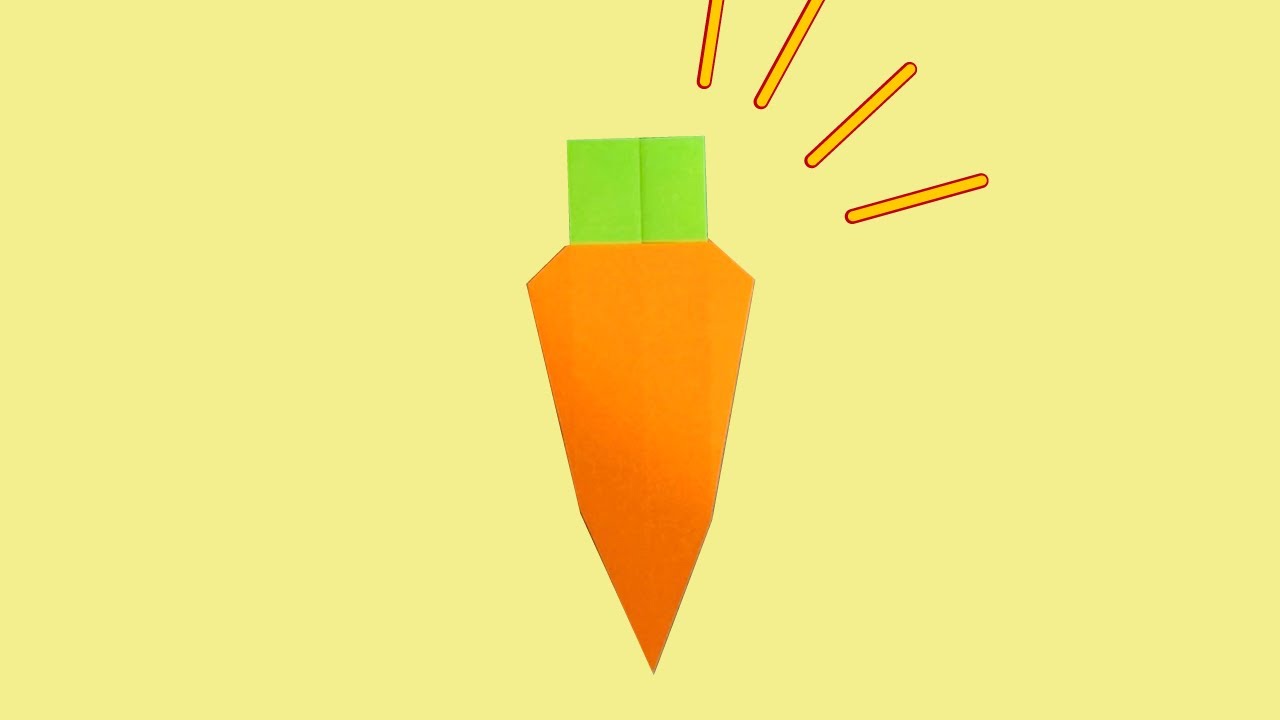 にんじん Carrot 簡単 野菜の折り紙 人参 にんじん の作り方 説明付き How To Make An Origami Carrot Instructions レシピ動画