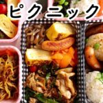 【お弁当作り】ピクニックお弁当9品/暇過ぎて夫婦でピクニックに繰り出す【bento】【ピクニック】