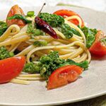 【菜の花とフルーツトマトのペペロンチーノ】ペペロンチーノレシピ【春のペペロンチーノ】【フルーツトマト】【春野菜】【春レシピ】