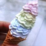 ミニチュアレインボー５段ソフト♪ストラップにもなる　スイーツデコ　粘土紹介も