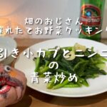 間引き小カブとニンニクの青菜炒め　2021/03/27 #野菜栽培 #007 #クッキング ＃レシピ#青島ビール