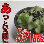 【爆速】もう1品副菜が欲しい！「レタスサラダ」ドレッシングは４種類の調味料を混ぜあわせるカンタンレシピ