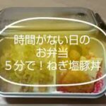 時間がない日のお弁当　5分で簡単ねぎ塩豚丼
