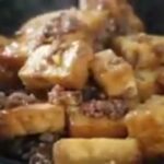 “お弁当作り” 厚揚げとひき肉の旨炒め弁当