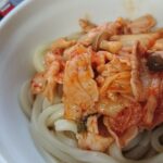 (独身料理) 冷凍うどんでアレンジレシピ (豚キムチのあえうどん)