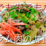 豚丼でも牛丼でもない!ちょっと珍しいラム丼の作り方【20cmフライパンで作るワンパンアレンジレシピ】