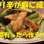 ★もうお弁当に困らない素敵な常備菜【小松菜と油揚げの辛味噌炒め】作り方
