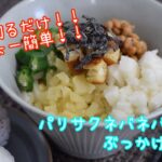 『乳腺炎予防レシピ』切るだけで簡単!!パリサクネバネバ ぶっかけうどん♩しめにご飯を入れて混ぜご飯も♩♩