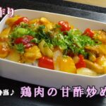【お弁当動画*156】簡単一品弁当♪鶏肉の甘酢炒め丼弁当／キウイフルーツ《obento》Stir-fried chicken with sweet and sour sauce♬