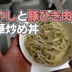 【スピードごはん】 もやしと豚ひき肉の中華炒め丼 【夜中めし #13】