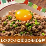 211106 レンチン♪ごぼうのそぼろ丼
