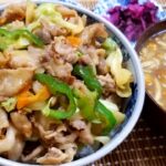 【一汁一飯】味噌豚丼となめこの味噌汁の作り方!