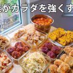 常備菜【野菜がカラダを強くする】作りおき8品「オープニングVlog：クリスマス模様のお部屋、朝の習慣、冬野菜で作りおき、副菜、常備菜8品レシピ」（赤大根、ヤーコン、八つ頭、カボチャ、ゆず）