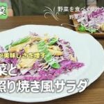 【時短のらレシピ】紫白菜と鶏の照り焼き風サラダ