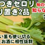 人気【やみつきセロリ2品】作り置き常備菜！葉や細い茎も活用！旬のセロリふき味噌と甘酢漬け/漬物/ご飯のお供/簡単副菜レシピ/健康食ダイエット