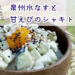 【新鮮農家レシピ】水なすと甘えびのシャキトロ丼