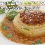 【傑作】一皿でメインとスープ！新玉ねぎの肉詰め【 料理レシピ 】