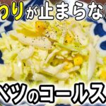 【お弁当おかず】キャベツのコールスローの簡単レシピ!冷めても美味しい副菜の作り方!冷蔵庫にあるもので簡単おいしい節約料理/旦那弁当/毎日弁当/キャベツレシピ/bento