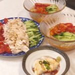 【簡単ご飯】アラサー妊婦の夜ご飯 冷麺と棒棒鶏 湯葉刺身 暑い日はサッパリ低カロリー高タンパクメニュー