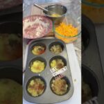 Fluffy Egg Cups with Smashed Potatoes bacon and cheese #shorts #egg #breakfast #easyrecipe