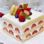 いちごのスクエアケーキの作り方 How to make a strawberry square cake