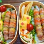 【お弁当】ベーコンポテトパイ風に作りたい!カラフルアスパラ肉巻きとお花卵焼き How to make boxed lunch