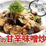 鉄板なすレシピ♪熱々も冷めても美味しい甘辛味噌炒め/中華基本のき/野菜たっぷりレシピ/Sauteed Eggplants with Sesame flavored sauce