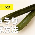 【野菜】きゅうりの保存方法【長持ち】