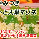 人気【簡単やみつきトマトと大葉のマリネ】作り置き常備菜/副菜/万能おつまみ冷製トマトソース/しその葉レシピ/アンティパスト