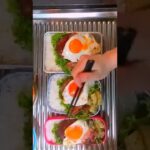 お弁当を詰める！目玉焼き付きハンバーグ編🍳
