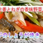 アジのしょうが焼きの作り方 生姜とねぎの香味野菜♪