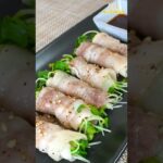 【レシピ/和食】豚肉のカイワレ巻き【VTuber料理】#Shorts